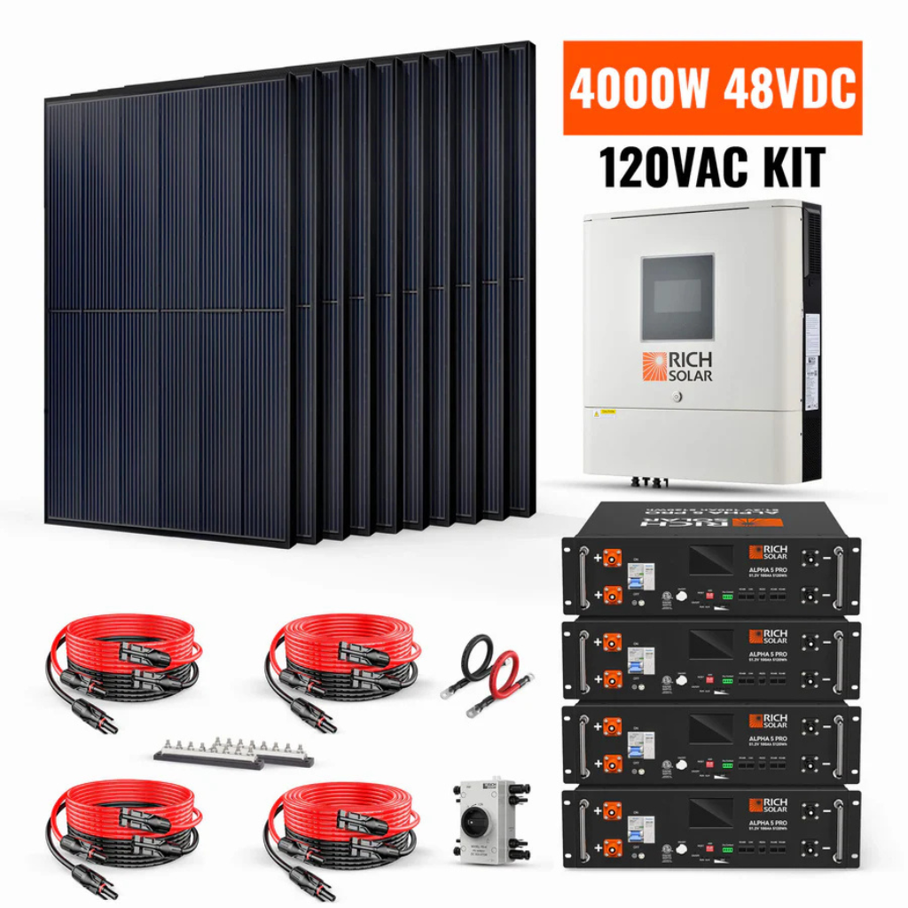 RichSolar 4000W 48VDC-120VAC Solar Kit RS-CBK4000