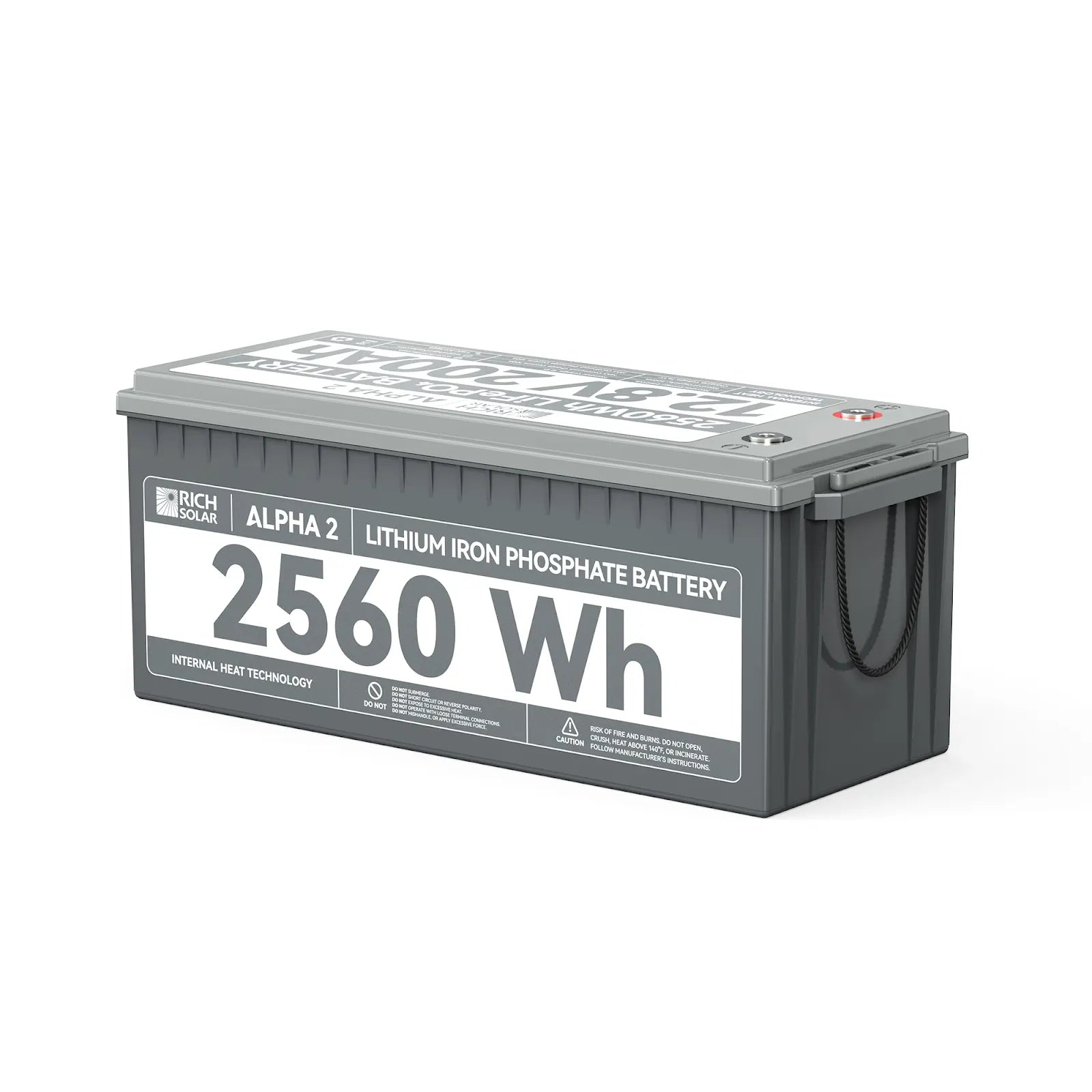 RichSolar ALPHA 2 | 12V 200Ah LiFePO4 Battery | Powerful Lithium Battery for RVs, Trailers, Vans, Boats, Off-Grid | 5,000 Lifetime Cycles | Bluetooth & Internal Heat Technology | RS-B122S