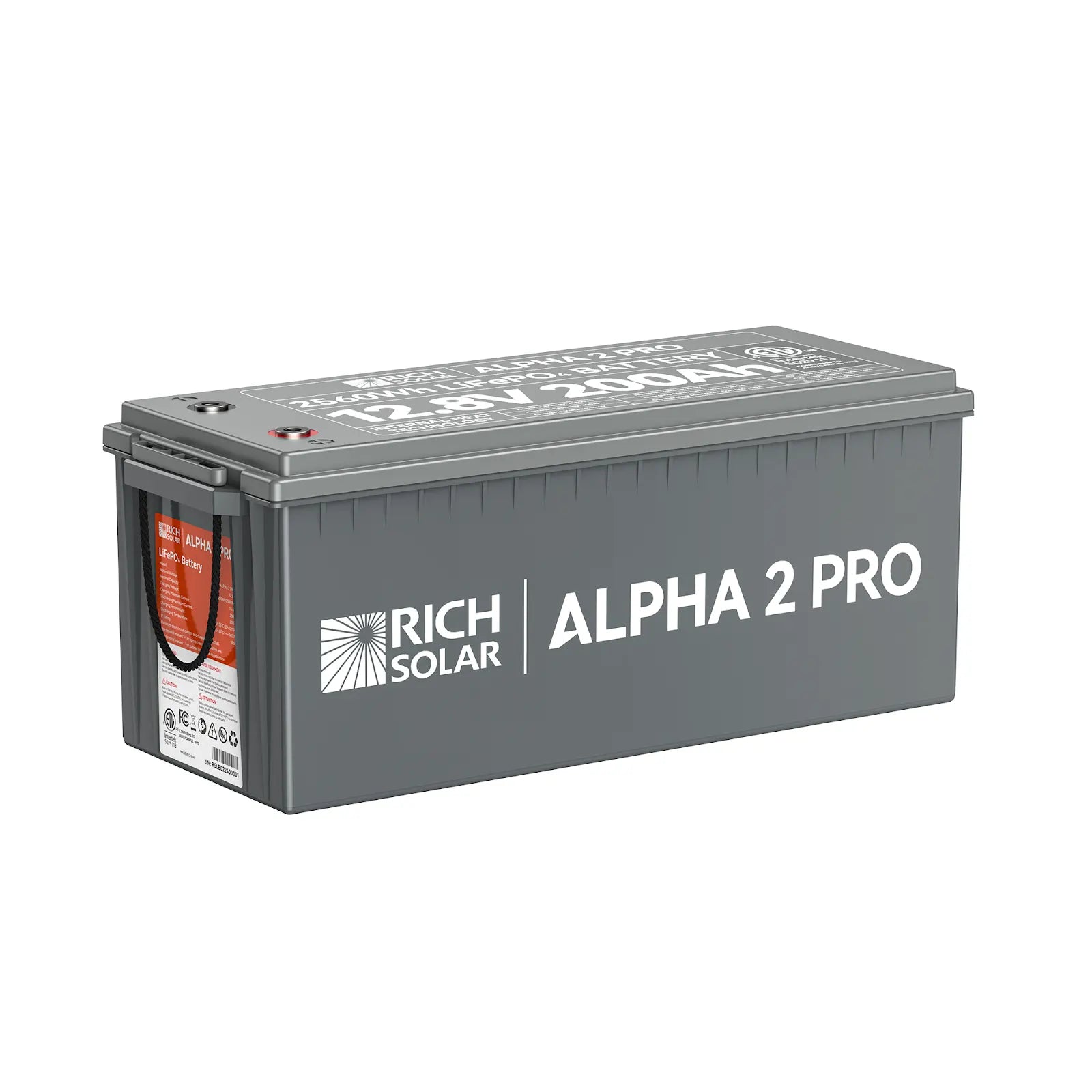 RichSolar ALPHA 2 PRO | 12V 200Ah LiFePO4 Battery | Premium Lithium Battery for RVs, Cabins, Tiny Homes | 7,000 Lifetime Cycles | UL1973 Certified | RS-B122SP