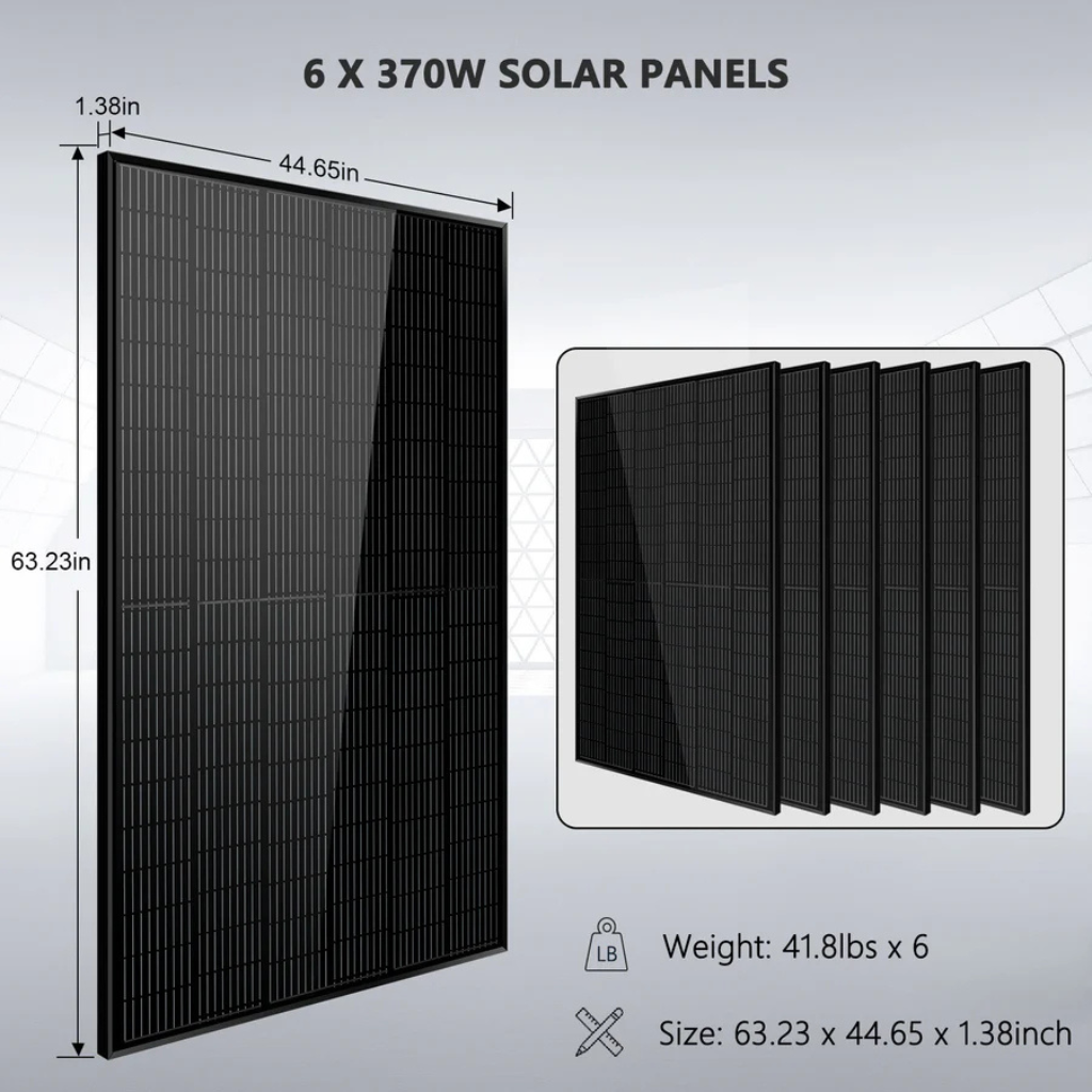 SunGoldPower Off-Grid Solar Kit, 6000W 48V Inverter, 10.24kWh LiFePO4 Battery, 2220W Solar Panels SGK-PRO64